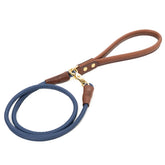 Morston Padded Leather Dog Lead - Navy